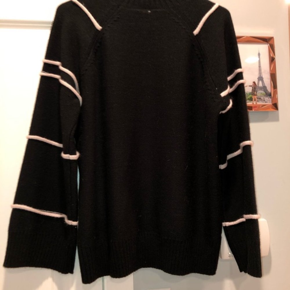 NWT Black stripe Anthropologie bell sleeve sweater